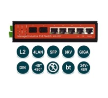 WI-PMS306GF-I Промышленный управляемый L2 коммутатор 4 PoE 1000Base-T + 2 SFP