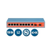 WI-PMS310GF, Коммутатор управляемый L2 PoE 150Вт, порты 8 PoE GE + 2SFP