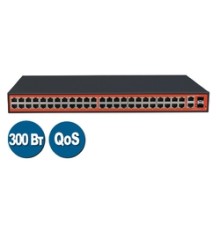 WI-PS150GFV, Коммутатор неуправляемый PoE 300Вт, порты 48 PoE FE + 2 Combo GE/SFP, режим QoS