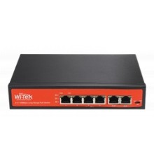 WI-PS205, Коммутатор неуправляемый PoE 65Вт, порты 4 PoE FE + 2FE, режим 250м и VLAN, Watchdog