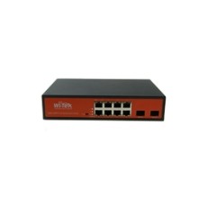 WI-PS310GF, Коммутатор неуправляемый PoE 150Вт, порты 8 PoE GE + 2SFP, режим VLAN