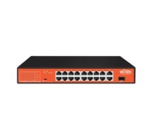 WI-PS518GH, Коммутатор неуправляемый PoE 150Вт, порты 16 PoE FE + 1GE + 1Combo, режим 250м, Watchdog