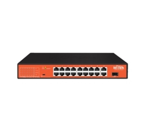 WI-PS518GH, Коммутатор неуправляемый PoE 150Вт, порты 16 PoE FE + 1GE + 1Combo, режим 250м, Watchdog WI-PS518GH, Коммутатор неуправляемый PoE 150Вт, порты 16 PoE FE + 1GE + 1Combo, режим 250м, Watchdog