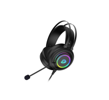 Гарнитура игровая проводная Dareu EH416 Black (черный), подсветка RGB, подключение USB+3.5мм