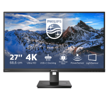 Монитор LCD 27'' [16:9] 3840x2160(UHD 4K) IPS, nonGLARE, 350cd/m2, H178°/V178°, 1000:1, 50M:1, 1,07 миллиардов цветов, 4ms, VGA, 2xHDMI, DP, USB-Hub, Height adj, Tilt, Swivel, Speakers, 2Y, Black
