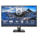 Монитор LCD 27'' [16:9] 3840x2160(UHD 4K) IPS, nonGLARE, 350cd/m2, H178°/V178°, 1000:1, 50M:1, 1,07 миллиардов цветов, 4ms, VGA, 2xHDMI, DP, USB-Hub, Height adj, Tilt, Swivel, Speakers, 2Y, Black