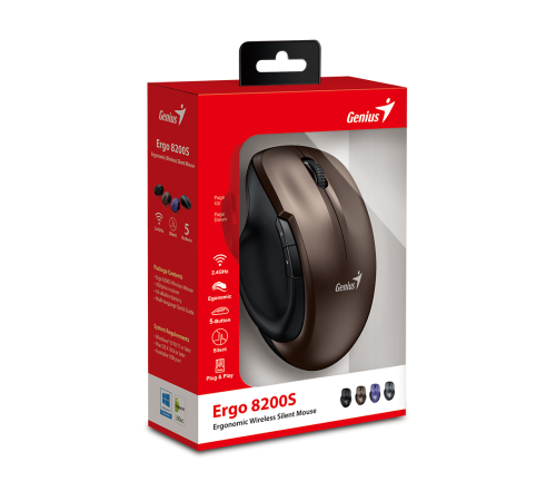 Мышь беспроводная Ergo 8200S Chocolate