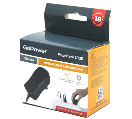 Блок питания GoPower PowerTech 1000 универсальн. импульсный (1/100) Блок питания GoPower PowerTech 1000 (00-00015335)