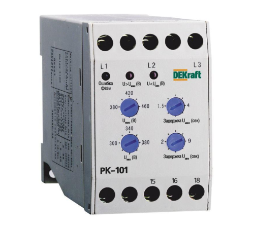 Реле контроля фаз РК-101 380В тип 01 DEKraft 23300DEK