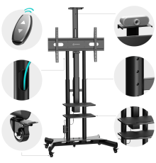 ONKRON моторизированная стойка для ТВ 50"-86", черная TS1881 eLift