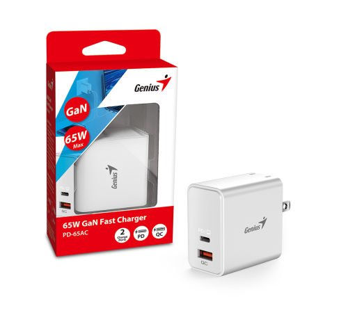Зарядное устройство PD-65AC мощностью 65 Вт,порты USB-C и USB-A