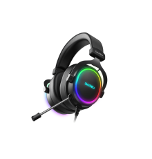 Гарнитура игровая проводная Dareu EH925 Black (черный), подсветка RGB, фиксированный микрофон с шумоподавлением, подключение USB, длина кабеля 2,2м