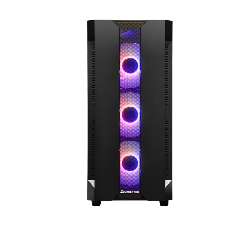Chieftec Hunter, ATX Gaming case, w/Glass, 4xRGB fan