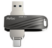 Флеш-накопитель Netac US11 USB 3.0 + Type C 128GB black/silver