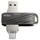 Флеш-накопитель Netac US11 USB 3.0 + Type C 128GB black/silver