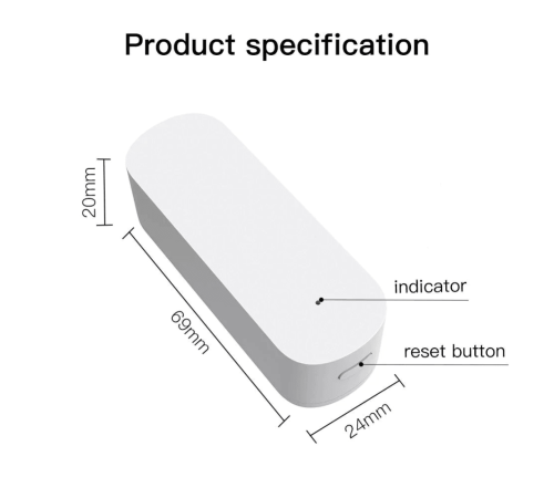 Датчик вибрации MOES Vibration Sensor ZSS-Z-VBR, Zigbee, AAA 2шт х 1.5 V