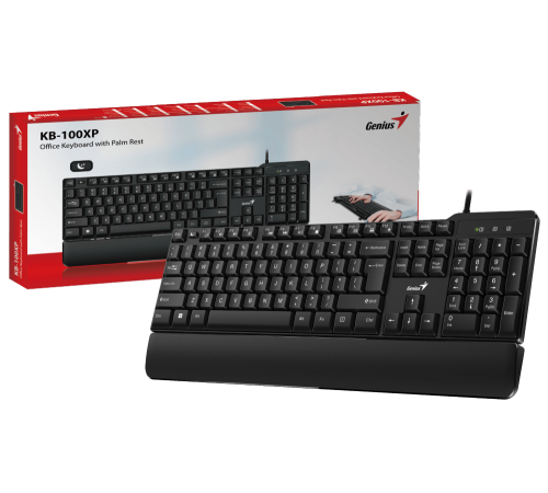 Клавиатура проводная Genius KB-100XP, черная (Black), USB, RU