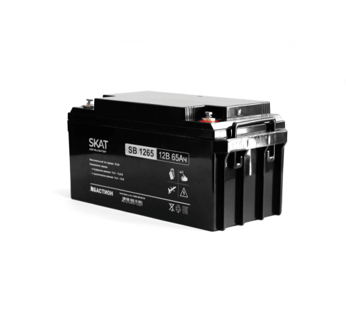 SKAT SB 1265 АКБ свинцово-кислотная тип AGM 12V 65Ач I зар.19,5А (клеммы под болт М6, гарантия - 18 месяцев) (2541)