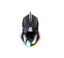 Мышь игровая проводная Dareu A970 Black Knight (черный с глянцевым покрытием), DPI 800/1600/2400(Default)/6400/18000, подсветка RGB, размер 131x71.7x40.5мм, 1,8м
