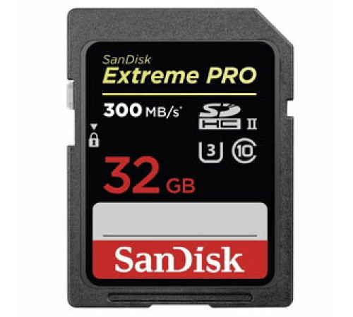 Карта памяти SanDisk Extreme Pro SD UHS I 32GB Card for 4K Video for DSLR and Mirrorless Cameras 100MB/s Read & 90MB/s Write, Lifetime Warranty