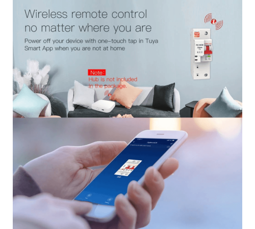 Выключатель MOES Zigbee circuit breaker 1P 10A ZCB-SC-1P10