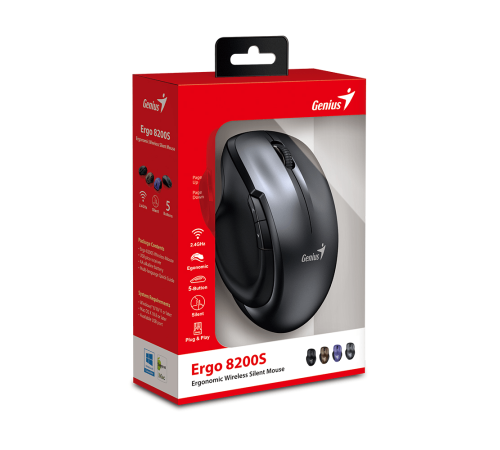 Мышь беспроводная Ergo 8200S IronGrey