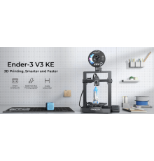 3D принтер Creality Ender-3 V3 KE, размер печати 220x220x250mm, FDM, PLA/ABS/TPU(95A)/PETG/ASA, max 500 мм/с., датчик CR Touch (автоматическое выравнивание стола), Enternet, USB, Creality cloud APP (набор для сборки)