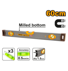 Пузырьковый уровень с мощными магнитами Ingco HSL38060M,60 см, 3 уровня