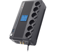 ИБП ПИОНЕР 800, 800/480 Ва/Вт, LCD, USB, CHRG USB, RJ45/11, SCHUKOx6