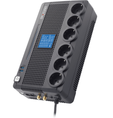 ИБП ПИОНЕР 800, 800/480 Ва/Вт, LCD, USB, CHRG USB, RJ45/11, SCHUKOx6
