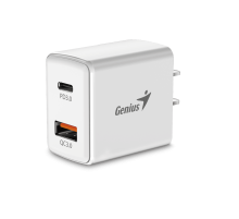 Адаптер Genius PD-20AC white (USB-C, USB-A, 20Вт, одновременная зарядка двух устройств) (32590005400)