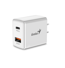 Адаптер Genius PD-20AC white (USB-C, USB-A, 20Вт, одновременная зарядка двух устройств) (32590005400)