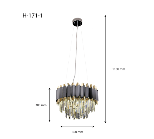 Люстра HIPER H171-1 11E1440Вт BLACK/GOLD