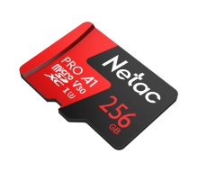 Носитель информации Netac P500 Extreme Pro MicroSDXC 256GB V30/A1/C10 up to 100MB/s, retail pack card only (NT02P500PRO-256G-S)