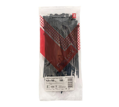 EKF plc-fl-ctsb-4.6x160 Хомут P6.6 стандартный (ч), 4.6x160 (100шт) FlexLock PROxima