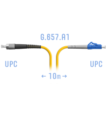 Патчкорд оптический LC/UPC-FC/UPC SM G.657.A1 10 метров
