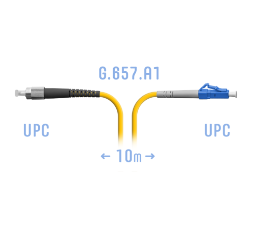 Патчкорд оптический LC/UPC-FC/UPC SM G.657.A1 10 метров