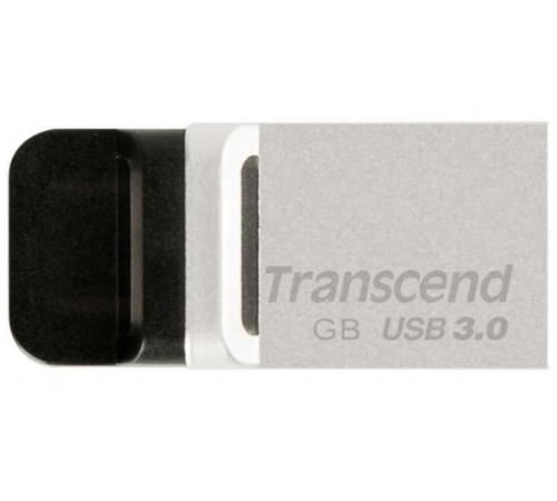 USB Накопитель Transcend 32GB JETFLASH 880 silver USB 3.0/microUSB