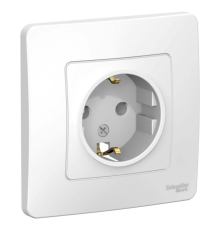 Systeme electric BLNRS001011 BLANCA С/У РОЗЕТКА с заземлением без шторок, 16А, 250В, БЕЛЫЙ