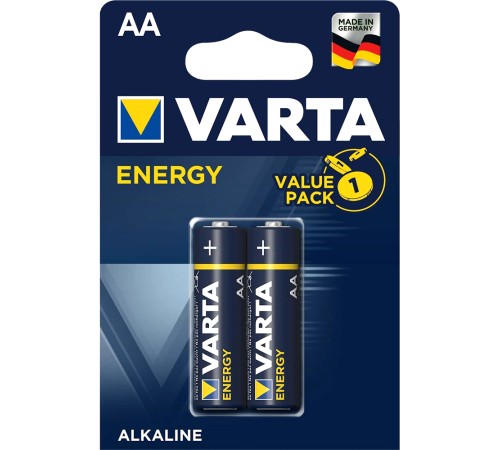 Батарейка Varta ENERGY LR6 AA BL2 Alkaline 1.5V (4106) (2/40/200) (2 шт.) Varta ENERGY LR6 AA (04106229412)