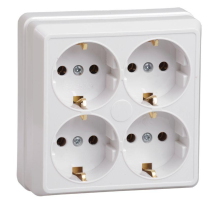 Iek ERO41-K01-16-DC РС24-3-ОБ Розетка 4местн. с з/к 16А откр.уст. ОКТАВА (белый)