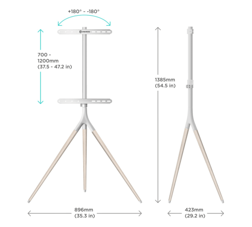 Мобильная стойка ONKRON TS1220белая