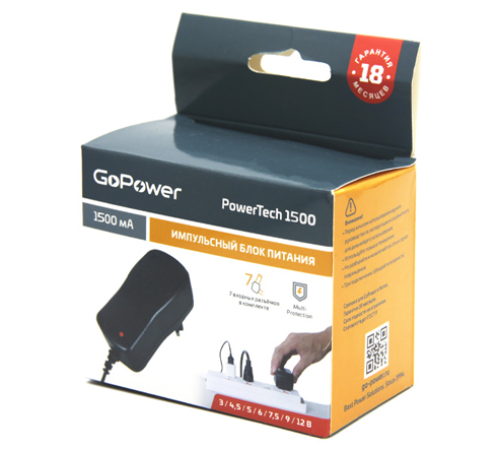 Блок питания GoPower PowerTech 1500 универсальн. импульсный (1/50) Блок питания GoPower PowerTech 1500 (00-00015336)