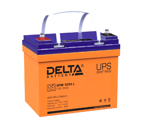 Delta DTM 1233 L (33А\ч, 12В) свинцово- кислотный аккумулятор