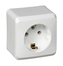 Systeme electric PA16-003B ЭТЮД О/У РОЗЕТКА с заземлением без шторок 16А 250B,  белый , Россия