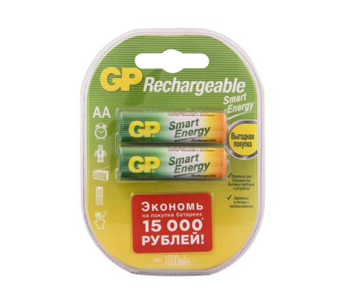 Аккумулятор GP Smart Energy 100AAHCSV AA NiMH 1000mAh (2шт)