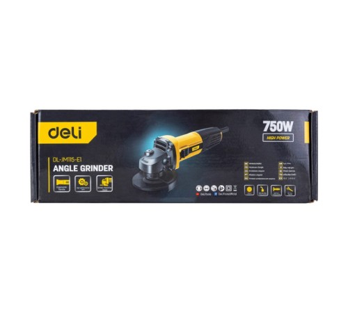 Угловая шлифмашина сетевая Deli DE-JM115-1E (790Вт, 115мм, 12000об/мин, картон)