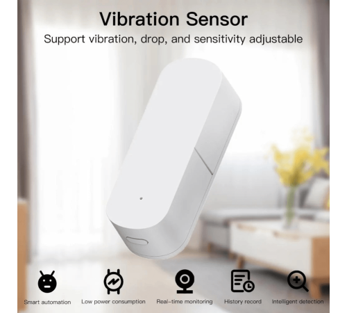 Датчик вибрации MOES Vibration Sensor ZSS-Z-VBR, Zigbee, AAA 2шт х 1.5 V