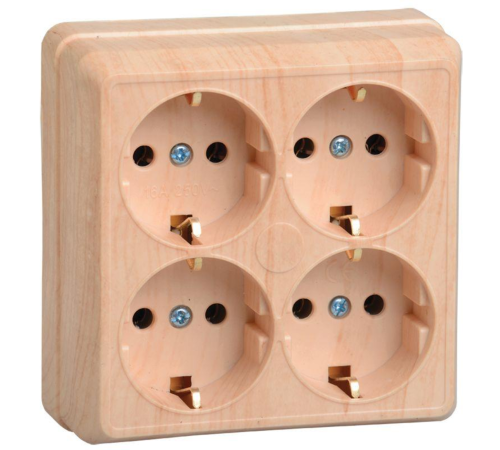 Iek ERO41-K03-16-DC РС24-3-ОС Розетка 4местн. с з/к 16А откр.уст. ОКТАВА (сосна) Iek ERO41-K03-16-DC РС24-3-ОС Розетка 4местн. с з/к 16А откр.уст. ОКТАВА (сосна)