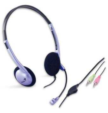 Гарнитура Genius HS-04S, 1х mini jack 3.5mm, регулятор громкости на проводе, длина провода 2м